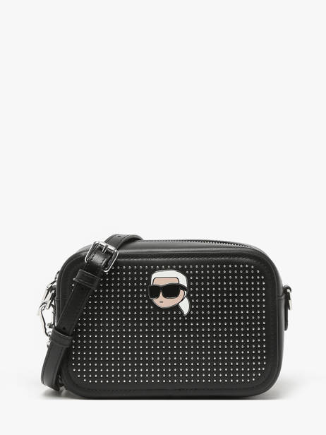 Cross Body Tas K Ikonic 2.0 Leder Karl lagerfeld Zwart k ikonic 2.0 246W3028