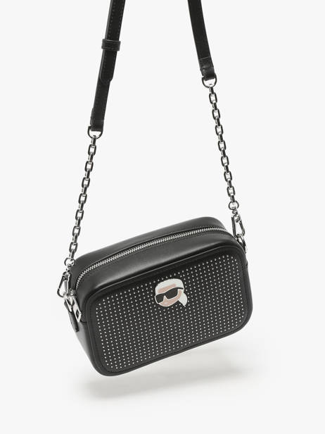 Cross Body Tas K Ikonic 2.0 Leder Karl lagerfeld Zwart k ikonic 2.0 246W3028 ander zicht 2