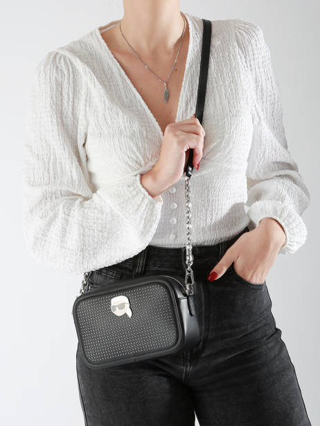 Cross Body Tas K Ikonic 2.0 Leder Karl lagerfeld Zwart k ikonic 2.0 246W3028 ander zicht 1