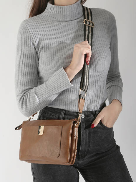 Cross Body Tas Ajoure Lulu castagnette Bruin ajoure WINTER ander zicht 1