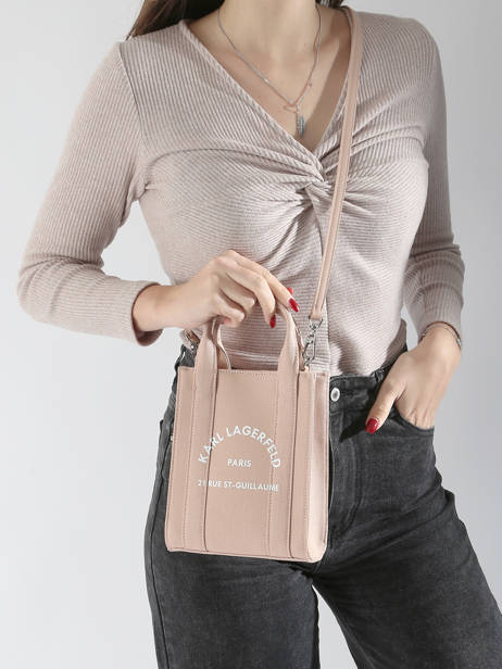 Cross Body Tas Xs Rsg Katoen Karl lagerfeld Roze rsg 246W3890 ander zicht 1