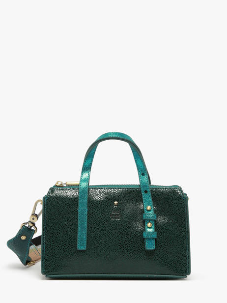 Cross Body Tas Vintage Leder Mila louise Blauw vintage 3784BBX