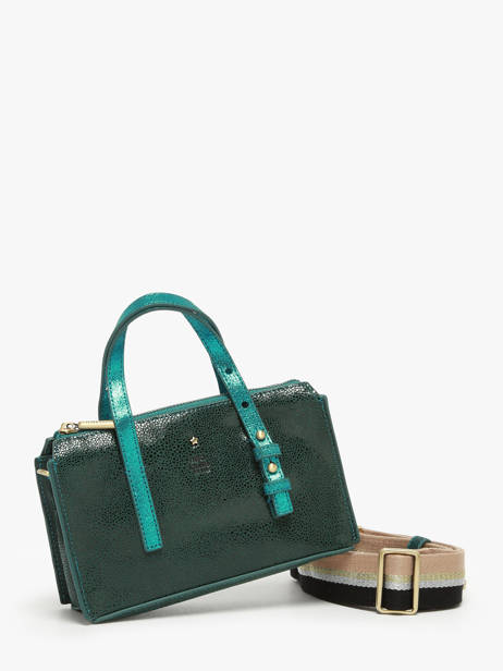 Cross Body Tas Vintage Leder Mila louise Blauw vintage 3784BBX ander zicht 2