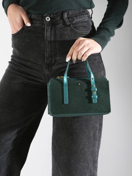 Cross Body Tas Vintage Leder Mila louise Blauw vintage 3784BBX ander zicht 1