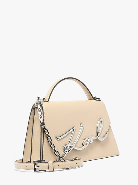 Cross Body Tas K Signature Leder Karl lagerfeld Beige k signature A1W30036 ander zicht 1