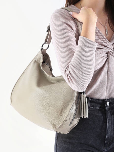 Schoudertas Tas Caviar Leder Milano Beige caviar CA24068 ander zicht 1