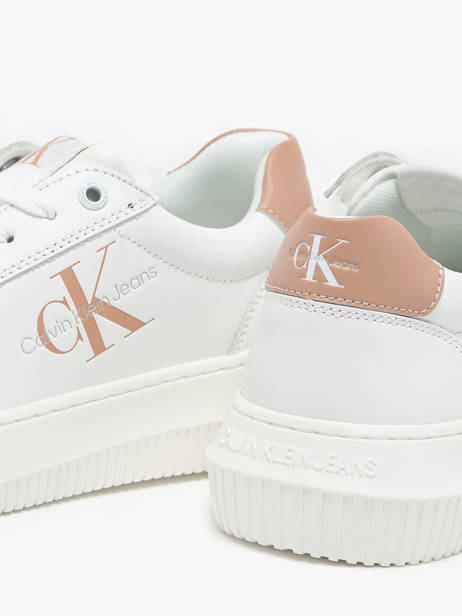 Sneakers Uit Leder Calvin klein jeans Wit women 8230K6 ander zicht 3