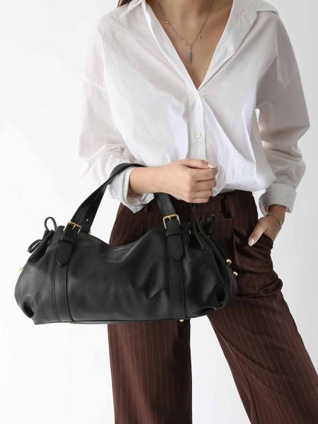 Schoudertas Premium Leder Gerard darel Zwart premium DBS61424 ander zicht 1