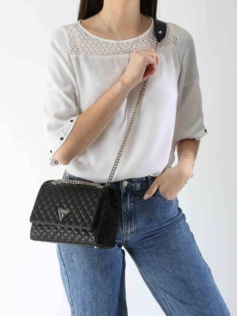 Cross Body Tas Eco Rianee Polyurethaan Guess Zwart eco rianee QG954121 ander zicht 1