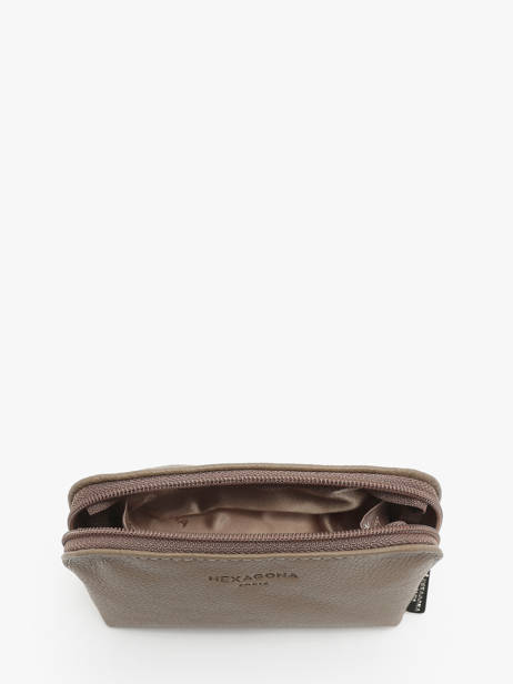 Portemonnee Leder Hexagona Bruin confort 467389 ander zicht 1