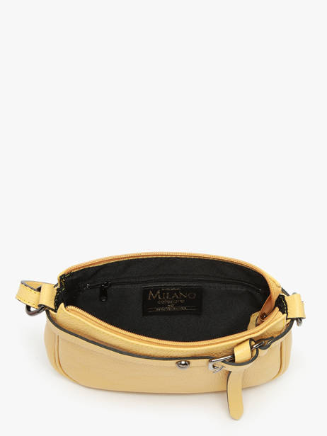 Cross Body Tas Caviar Leder Milano Geel caviar G1421N ander zicht 3