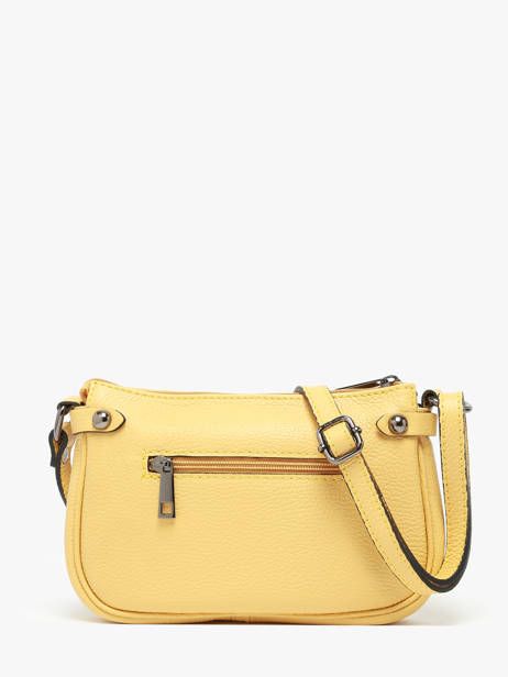 Cross Body Tas Caviar Leder Milano Geel caviar G1421N ander zicht 4