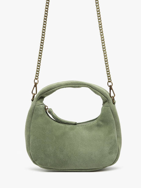 Cross Body Tas Velvet Leder Milano Groen velvet VE24113 ander zicht 2