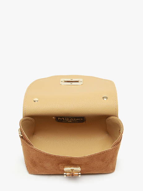 Cross Body Tas Velvet Leder Milano Bruin velvet VE24117 ander zicht 3