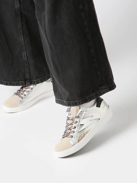 Sneakers Larry Uit Leder Semerdjian Zilver women LARRY514 ander zicht 1