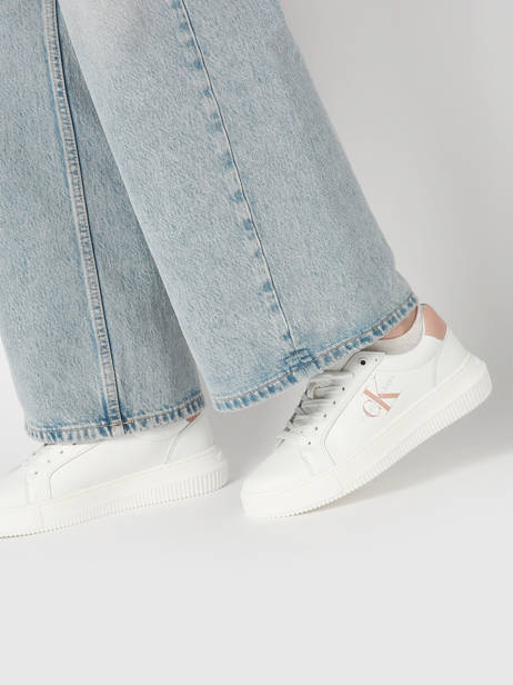 Sneakers Uit Leder Calvin klein jeans Wit women 8230K6 ander zicht 1