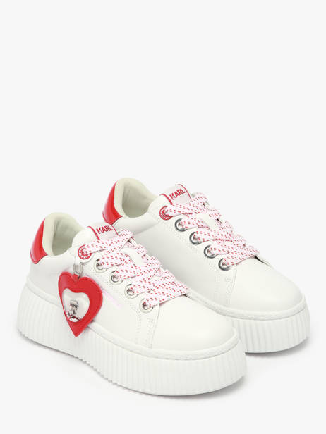 Sneakers Kreeper Low Valentine Uit Leder Karl lagerfeld Wit women KL42314V ander zicht 2