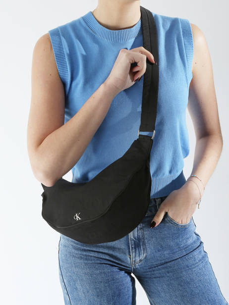 Cross Body Tas Luna Nylon Calvin klein jeans Zwart luna 4K3095G ander zicht 1