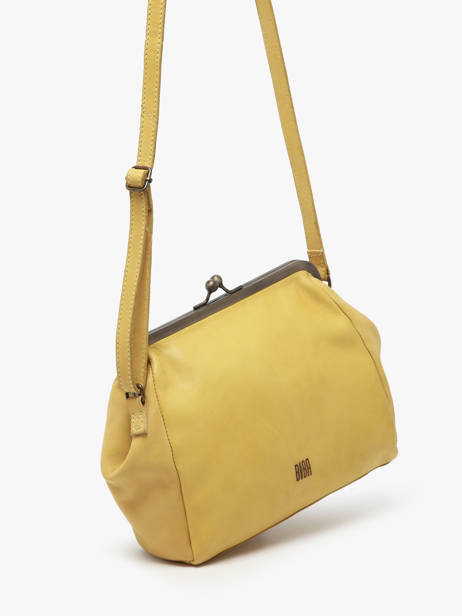 Cross Body Tas Heritage Leder Biba Geel heritage BT22 ander zicht 2