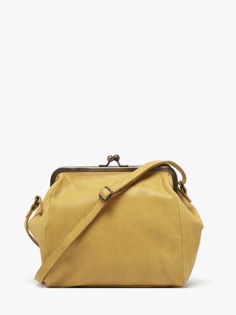Cross Body Tas Heritage Leder Biba Geel heritage BT22 ander zicht 4