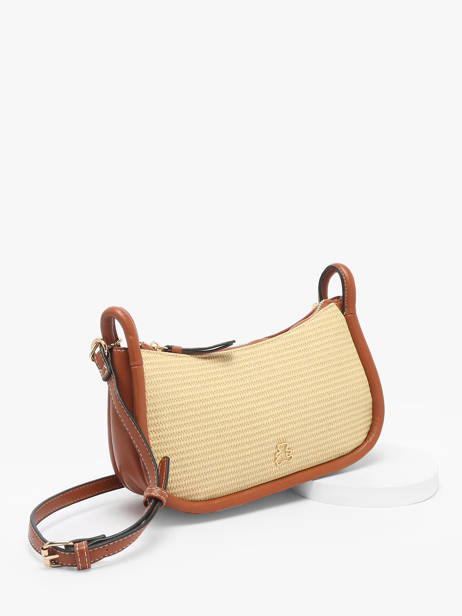 Cross Body Tas Raphia Raphia Lulu castagnette Bruin raphia YASSIR ander zicht 2