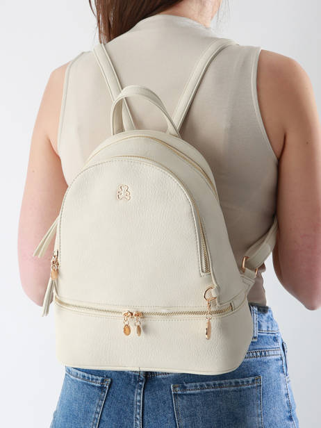 Rugzak Lulu castagnette Beige zip WILLO ander zicht 1