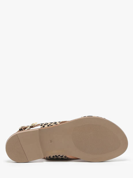 Open Sandalen Magnieres Uit Leder Coco abricot Veelkleurig women V3043J ander zicht 4