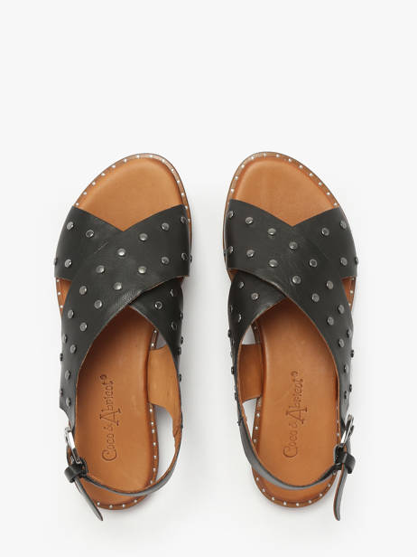 Open Sandalen Magnieu Uit Leder Coco abricot Zwart women V3044B ander zicht 3