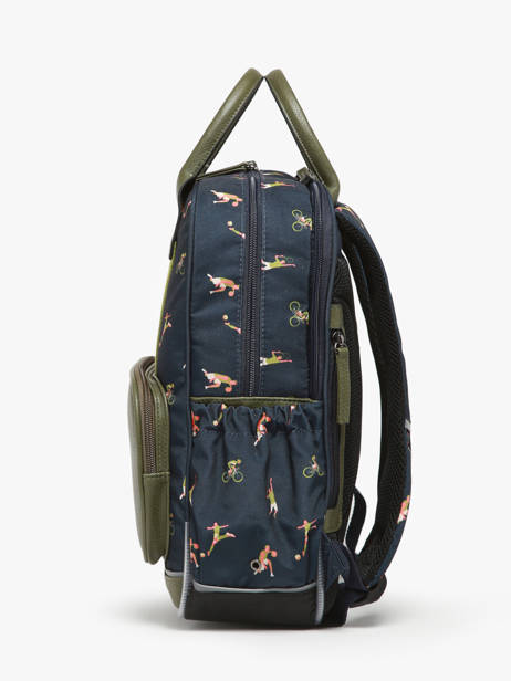 Rugzak 2 Compartimenten Cameleon Groen vintage urban PBVBSD37 ander zicht 2
