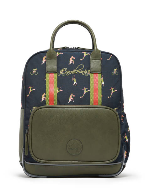 Rugzak 2 Compartimenten Cameleon Groen vintage urban PBVBSD37 ander zicht 6