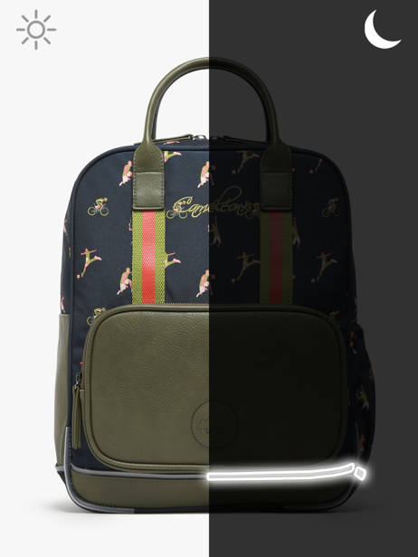 Rugzak 2 Compartimenten Cameleon Groen vintage urban PBVBSD37 ander zicht 7