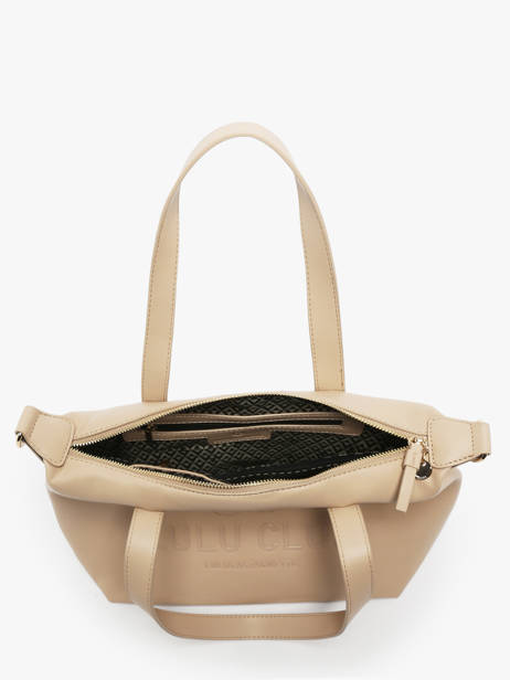 Schoudertas Logo Lulu castagnette Beige logo YVRAC ander zicht 3