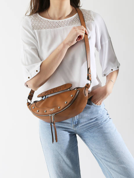 Cross Body Tas Origami Leder Lancel Bruin origami A13379 ander zicht 1