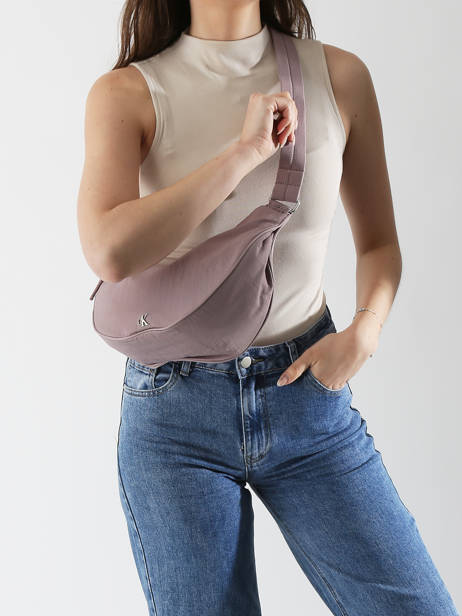 Cross Body Tas Luna Nylon Calvin klein jeans Roze luna 4K3095G ander zicht 1