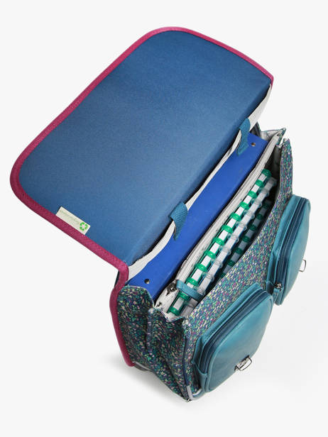 Boekentas Op Wieltjes 2 Compartimenten Cameleon Blauw vintage fantasy PBVGCR38 ander zicht 3