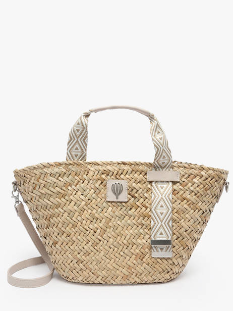 Handtas Estival Stro Le voyage en panier Beige estival PM848