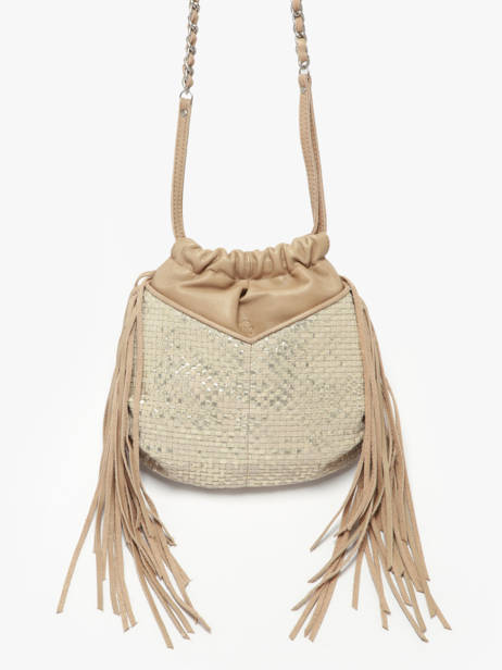 Cross Body Tas Vintage Leder Mila louise Beige vintage 3812WC ander zicht 2