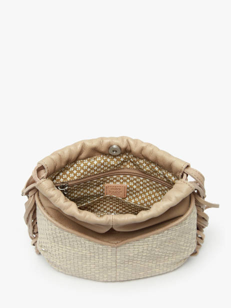 Cross Body Tas Vintage Leder Mila louise Beige vintage 3812WC ander zicht 3