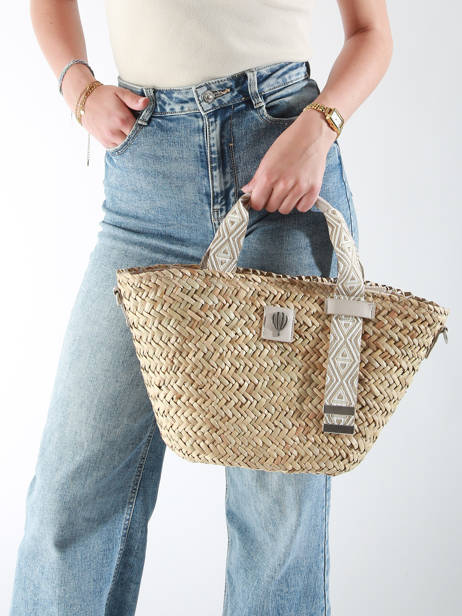 Handtas Estival Stro Le voyage en panier Beige estival PM848 ander zicht 1