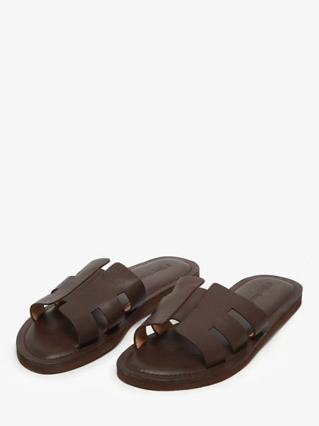 Slippers Uit Leder Les tropeziennes Bruin men EMIA ander zicht 1