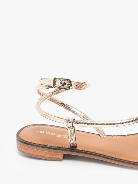 Open Sandalen Hatrio Uit Leder Les tropeziennes Goud accessoires HATRIO ander zicht 2