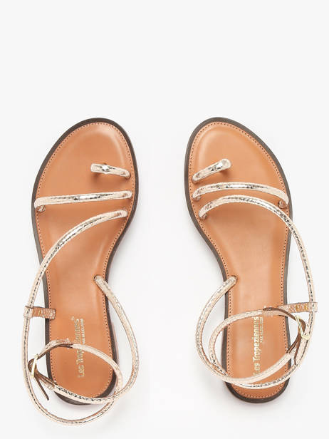 Open Sandalen Hatrio Uit Leder Les tropeziennes Goud accessoires HATRIO ander zicht 3