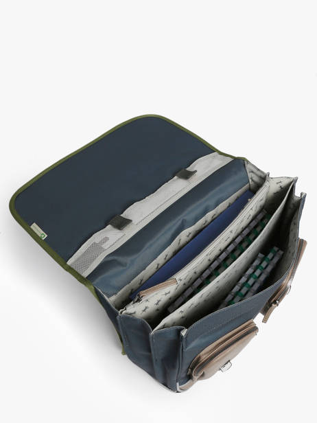 Boekentas Kinderen 3 Compartimenten Cameleon Grijs vintage urban CA41 ander zicht 3