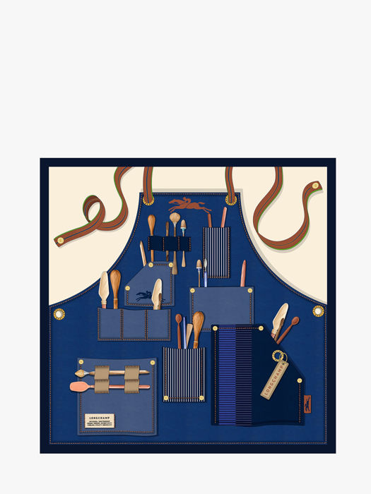 Longchamp Soie gots Foulard Blauw