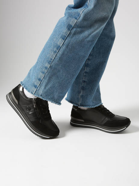 Sneakers Uit Leder Remonte Zwart women 4 ander zicht 1