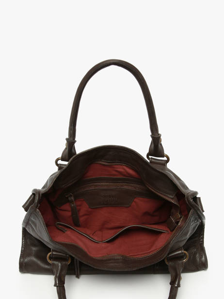 Handtas Cow Leder Basilic pepper Bruin cow BCOW22 ander zicht 3