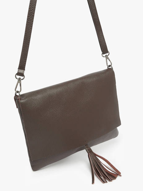 Cross Body Tas Caviar Leder Milano Bruin caviar CA21062 ander zicht 2