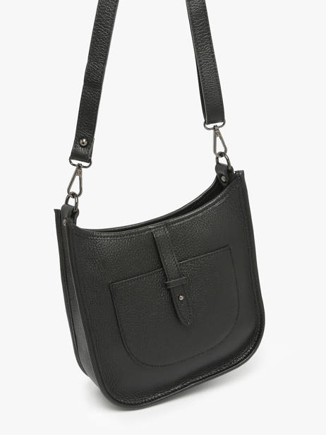 Cross Body Tas Caviar Leder Milano Zwart caviar CA25067 ander zicht 1