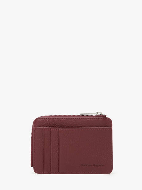 Portemonnee Met Kaarthouder Leder Nathan baume Rood original n 217N ander zicht 2