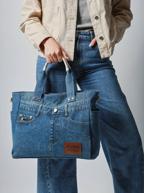 Schoudertas Jeans Fashion Katoen Miniprix Blauw jeans fashion JK013 ander zicht 1